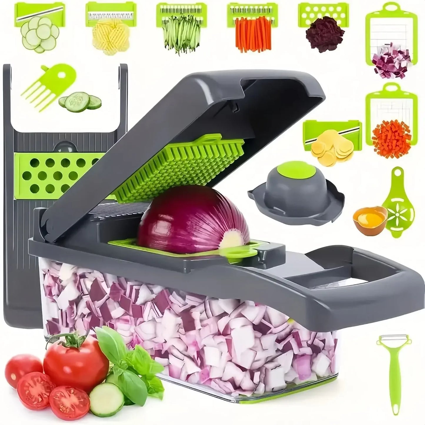 Multifunctional Vegetable Chopper – 14/16 in 1 Kitchen Tool