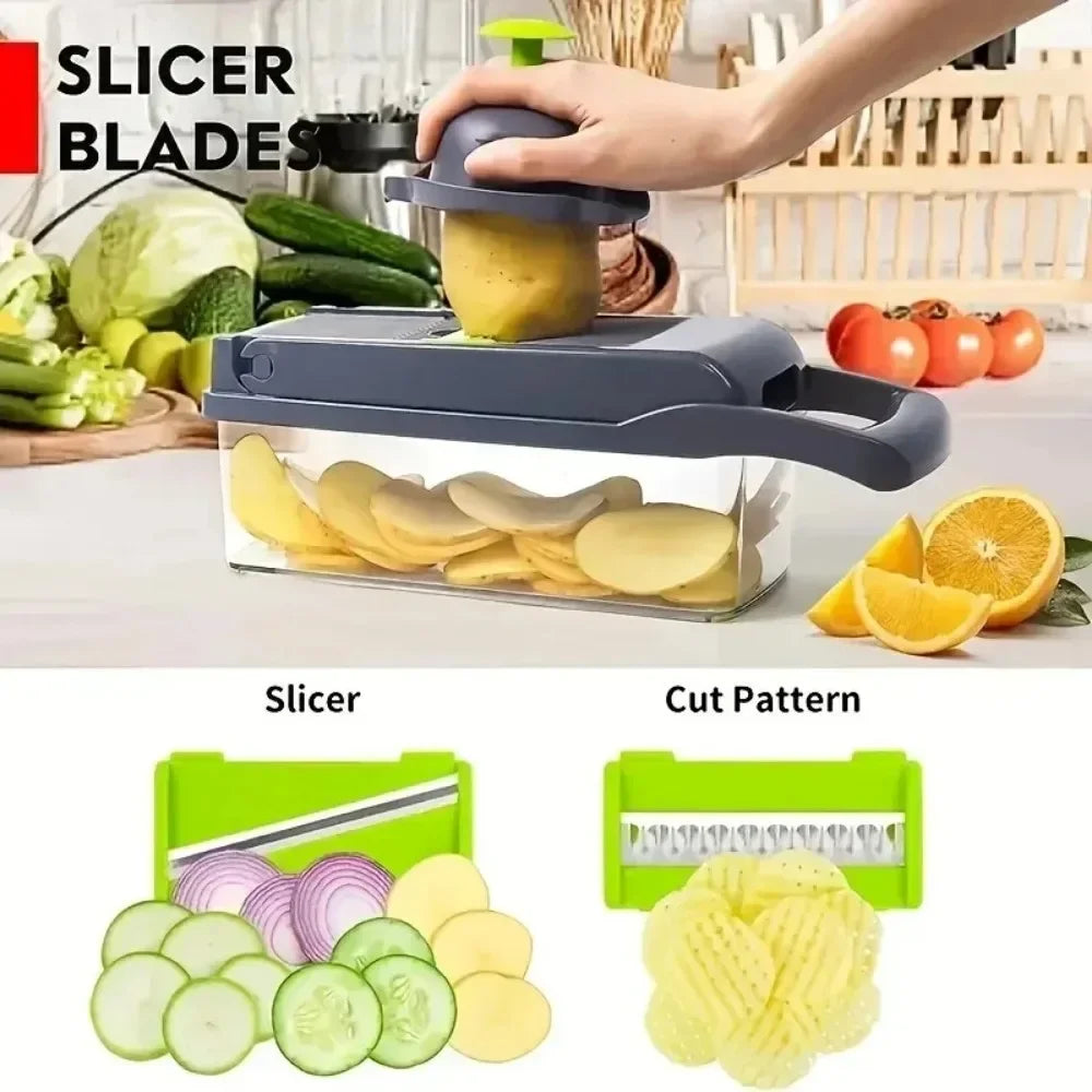 Multifunctional Vegetable Chopper – 14/16 in 1 Kitchen Tool